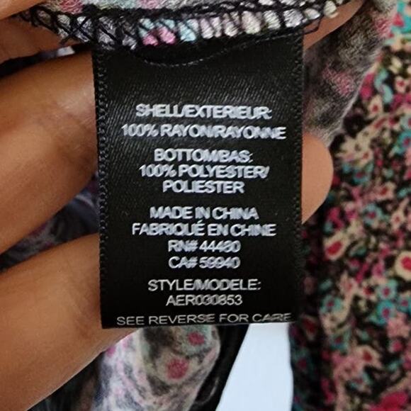 AFRM Nordstrom Floral Long Sleeve Bodysuit Black Multi XS NEW - Picture 4 of 7